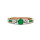 4 - Jamille Emerald and Diamond Three Stone with Side Emerald Ring 