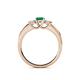 5 - Jamille Emerald and Diamond Three Stone with Side Emerald Ring 