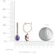 3 - Ilona 0.88 ctw Iolite Pear Shape (5x3 mm) with accented Diamond Halo Dangling Earrings 