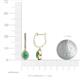 3 - Ilona 0.88 ctw Emerald Pear Shape (5x3 mm) with accented Diamond Halo Dangling Earrings 