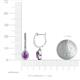 3 - Ilona 0.92 ctw Amethyst Pear Shape (5x3 mm) with accented Diamond Halo Dangling Earrings 