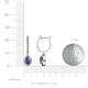 3 - Ilona 0.88 ctw Iolite Pear Shape (5x3 mm) with accented Diamond Halo Dangling Earrings 