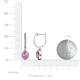 3 - Ilona 1.08 ctw Pink Sapphire Pear Shape (5x3 mm) with accented Diamond Halo Dangling Earrings 