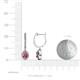 3 - Ilona 0.98 ctw Pink Tourmaline Pear Shape (5x3 mm) with accented Diamond Halo Dangling Earrings 