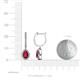3 - Ilona 1.50 ctw Ruby Pear Shape (6x4 mm) with accented Diamond Halo Dangling Earrings 