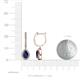 3 - Ilona 1.66 ctw Blue Sapphire Pear Shape (6x4 mm) with accented Diamond Halo Dangling Earrings 