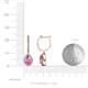 3 - Ilona 1.66 ctw Pink Sapphire Pear Shape (6x4 mm) with accented Diamond Halo Dangling Earrings 