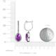 3 - Ilona 1.64 ctw Amethyst Pear Shape (7x5 mm) with accented Diamond Halo Dangling Earrings 