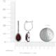 3 - Ilona 2.14 ctw Red Garnet Pear Shape (7x5 mm) with accented Diamond Halo Dangling Earrings 