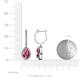 3 - Ilona 1.74 ctw Pink Tourmaline Pear Shape (7x5 mm) with accented Diamond Halo Dangling Earrings 