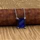 2 - Athena 2.85 ct Created Blue Sapphire Emerald Shape (9x7 mm) Solitaire Pendant Necklace 