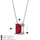 3 - Athena 2.95 ct Created Ruby Emerald Shape (9x7 mm) Solitaire Pendant Necklace 