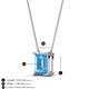 3 - Athena 3.00 ct Blue Topaz Emerald Shape (9x7 mm) Solitaire Pendant Necklace 
