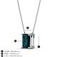 3 - Athena 3.00 ct London Blue Topaz Emerald Shape (9x7 mm) Solitaire Pendant Necklace 