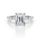 1 - Laila 3.08 ctw IGI Certified Lab Grown Diamond Emerald Shape  Hidden Halo Engagement Ring 