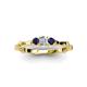 4 - Twyla 0.30 ctw Natural Diamond (3.40 mm) and Blue Sapphire Three Stone Engagement Ring  