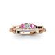 4 - Twyla 0.30 ctw Natural Diamond (3.40 mm) and Pink Sapphire Three Stone Engagement Ring  