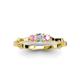 4 - Twyla 0.26 ctw Natural Diamond (3.40 mm) and Pink Tourmaline Three Stone Engagement Ring  