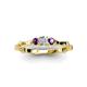 4 - Twyla 0.26 ctw Natural Diamond (3.40 mm) and Amethyst Three Stone Engagement Ring  