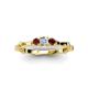 4 - Twyla 0.32 ctw Natural Diamond (3.40 mm) and Red Garnet Three Stone Engagement Ring  