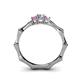 5 - Twyla 0.30 ctw Natural Diamond (3.40 mm) and Pink Sapphire Three Stone Engagement Ring  