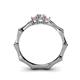 5 - Twyla 0.26 ctw Natural Diamond (3.40 mm) and Pink Tourmaline Three Stone Engagement Ring  