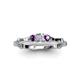 4 - Twyla 0.26 ctw Natural Diamond (3.40 mm) and Amethyst Three Stone Engagement Ring  