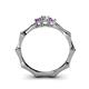 5 - Twyla 0.26 ctw Natural Diamond (3.40 mm) and Amethyst Three Stone Engagement Ring  