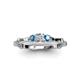 4 - Twyla 0.28 ctw Natural Diamond (3.40 mm) and Blue Topaz Three Stone Engagement Ring  
