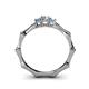 5 - Twyla 0.28 ctw Natural Diamond (3.40 mm) and Blue Topaz Three Stone Engagement Ring  