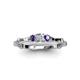 4 - Twyla 0.26 ctw Natural Diamond (3.40 mm) and Iolite Three Stone Engagement Ring  
