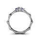 5 - Twyla 0.26 ctw Natural Diamond (3.40 mm) and Iolite Three Stone Engagement Ring  