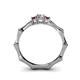 5 - Twyla 0.32 ctw Natural Diamond (3.40 mm) and Red Garnet Three Stone Engagement Ring  