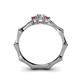5 - Twyla 0.32 ctw Natural Diamond (3.40 mm) and Rhodolite Garnet Three Stone Engagement Ring  