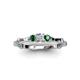 4 - Twyla 0.26 ctw Natural Diamond (3.40 mm) and Emerald Three Stone Engagement Ring  