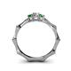 5 - Twyla 0.26 ctw Natural Diamond (3.40 mm) and Emerald Three Stone Engagement Ring  