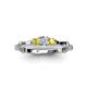 4 - Twyla 0.30 ctw Natural Diamond (3.40 mm) and Yellow Sapphire Three Stone Engagement Ring  