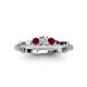 4 - Twyla 0.30 ctw Natural Diamond (3.40 mm) and Ruby Three Stone Engagement Ring  