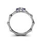 5 - Twyla 0.30 ctw Natural Diamond (3.40 mm) and Blue Sapphire Three Stone Engagement Ring  
