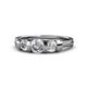 1 - Raea 1.10 ctw Lab Grown Diamond (5.00 mm) Women Three Stone Engagement Ring 