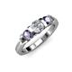 3 - Raea 1.13 ctw Lab Grown Diamond and Iolite Three Stone Engagement Ring 