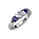3 - Raea 1.13 ctw Lab Grown Diamond and Blue Sapphire Three Stone Engagement Ring 