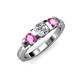 3 - Raea 1.13 ctw Lab Grown Diamond and Pink Sapphire Three Stone Engagement Ring 