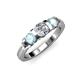 3 - Raea 1.13 ctw Lab Grown Diamond and Aquamarine Three Stone Engagement Ring 