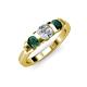 3 - Raea 1.13 ctw Lab Grown Diamond and Emerald Three Stone Engagement Ring 