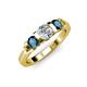 3 - Raea 1.10 ctw Lab Grown Diamond and Blue Diamond Three Stone Engagement Ring 