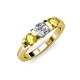 3 - Raea 1.13 ctw Lab Grown Diamond and Yellow Sapphire Three Stone Engagement Ring 