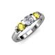 2 - Raea 1.13 ctw Natural Diamond (5.00 mm) With Yellow Sapphire Three Stone Ring  