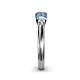6 - Raea 1.04 ctw Lab Grown Diamond and Blue Topaz Three Stone Engagement Ring 