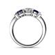 5 - Raea 1.13 ctw Lab Grown Diamond and Blue Sapphire Three Stone Engagement Ring 